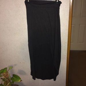 dark gray high/low skirt